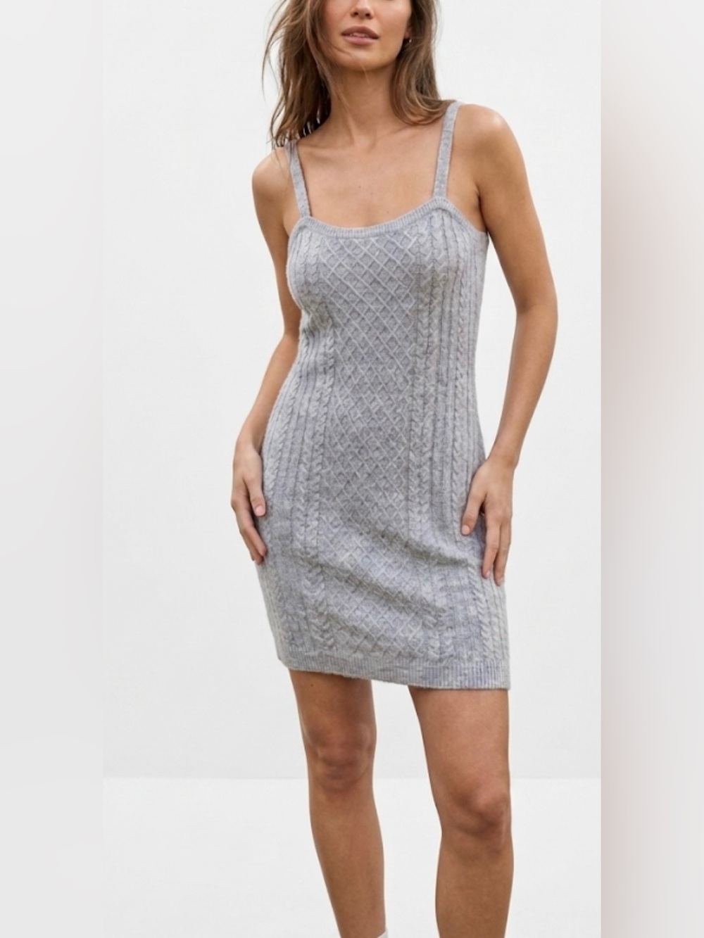House of Harlow 1960 Cable Knit Sweater Tank Top Dress Size L